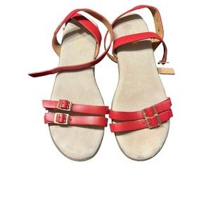 Classic Bass Sunjuns Sandals Red Leather